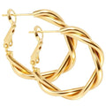 ToHeart Gold Hoop Earrings for Women Twist Hoop Earrings Gold Plated - style: Hoop Earrings G