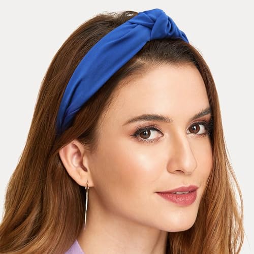 Knot Headband Blue Knotted Hair Bands Fashion Accessories for Women Girls Birthday Wedding Holiday Party Supplies - color: Royal Blue