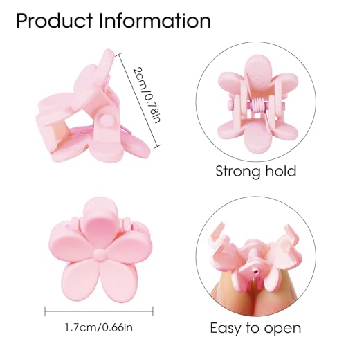 Mini Flower Hair Clips 100Pcs, Small Hair Clips Mini Claw Clips Cute Jaw Clips Hair Pins Hair Barrettes Hair Accessories for Women Girls Kids Teens - color: Multicolor