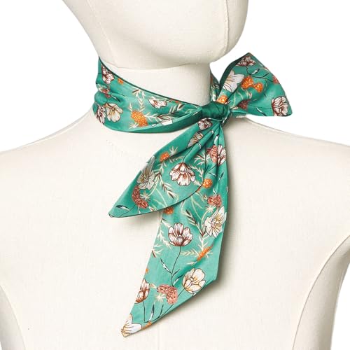 QIUTIMIY 4 Pack Purse Scarf Handbags Skinny Twill Hair Scarves Narrow Neck Scarf Band Women Fashion Accessories Bag Charms - color: Style 12