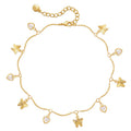 Yumikoo 18k Gold Plated Anklet Ankle Bracelets for Women - style: Butterfly and crystal