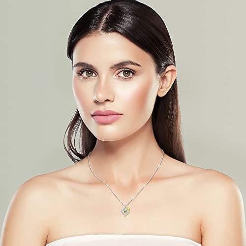 GLAMCARAT Personalized Mothers Necklace with Birthstones customized jewelry - style: 2 stones & names