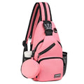 Convertible Sling Bag with Coin Pocket, 7.9" Tablet Crossbody Mini Backpack with Headphone Jack Casual Pack for Women Men Travel, Pink - color: Pink, size: Small