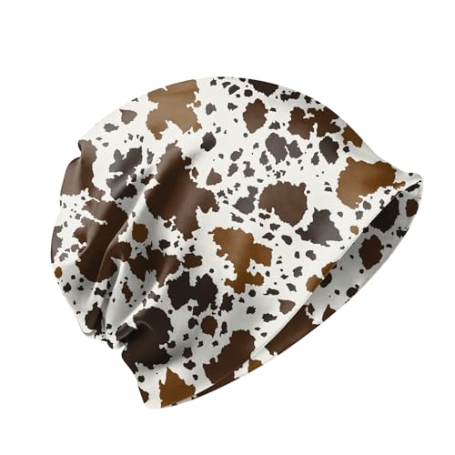 Chemo Caps Slouchy Beanie Hat Stretch Cancer Head Wraps Turban Sleep Headwear Scarf for Women Girls Men - color: I-1-cowhide