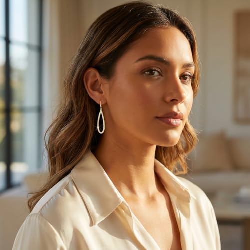 Leverback Dangle Drop Earrings for Women, Hypoallergenic Lightweight Minimalist Jewelry, Fashion Gift for Her, Birthday Anniversary - color: C-Gold