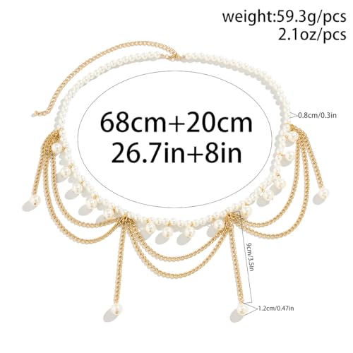 Boho Body Chain Waist Chain Gold Tone Tassel Layered Chain Belt Adjustable Belly Chains Metal Bikini Party Dress - color: Color 6