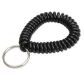 Lucky Line 2” Diameter Spiral Wrist Coil with Steel Key Ring, Flexible Wrist Band Key Chain Bracelet, Stretches to 12”, unisex-adult, Black, 1 PK (410201) - color: Black, size: 1 Pack