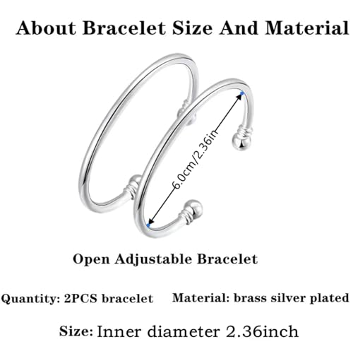 Sterling Silver Bangle Bracelets for Women,Fashion Jewelry Simple Adjustable 925 Silver Cuff Bangles for Women Mom Wife Valentine Mothers Day Gift - color: style-3
