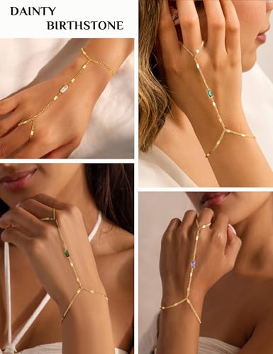 Birthstone Gold Bracelets for Women Trendy 14K Gold Plated Hand Chain Bracelet Stack Stackable Friendship Birthday Bracelets Gifts Christmas Stocking Stuffer for Women - color: 09 September