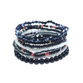Boho Stackable Rice Beaded Bracelet Set for Women 8-10Pcs Colorful Handmade Multilayered Crystal Beads Bracelets Summer Beach Bohemian Jewelry Gift - color: B Black