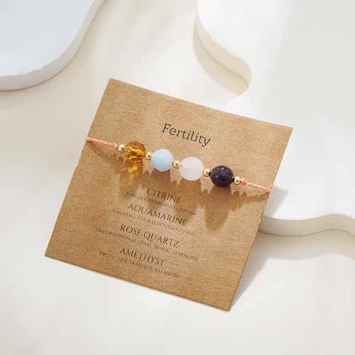 Empath Anxiety Calming Protection Bracelets Gifts for Her, Natural Healing Natural Stone Beaded Bracelet Healing Bracelets Jewelry for Women - color: Fertility