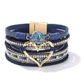 Long tiantian Boho Leather Wrap Bracelets Gifts Trendy Stuff Layered Bangles Bracelets for Women Modern Stackable Infinity Bracelets Bohemian Jewelry Gifts for Women Birthday Gifts - color: B3:Bracelets for Women Trendy(blue)