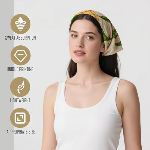 Large Cotton Bandana Lightweight Head Hair Scarf Headbands Wraps Cover Handkerchiefs for Women Men 25 x 25 inch - color: Rt26