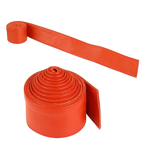 Woman's Obi Sash Tie Plus Size Waist Band Wide Solid Color Genuine Leather Belt - color: Red