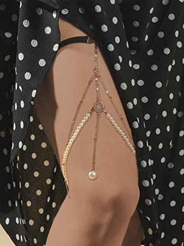 Gold Snake Thigh Chain for Women Snake Pendant Thigh Accessories Beach Boho Style Leg Chain Jewelry Halloween Costume Accessories