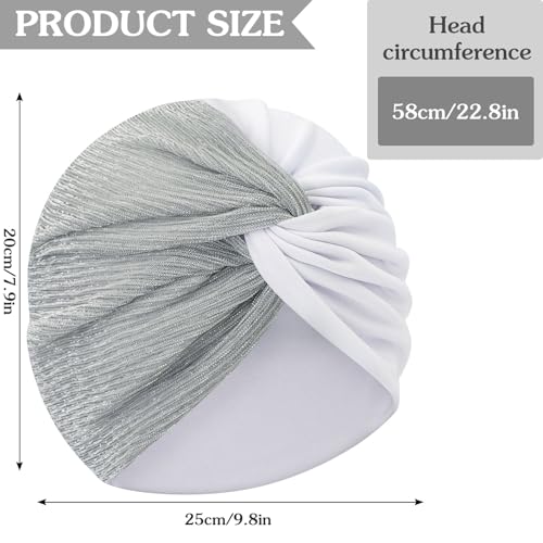 XYIYI Chemo Headwear Turban for Women, Cancer Patients Head Wrap Cover Hat for Hair Loss - color: White