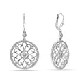LeCalla 925 Sterling Silver Leverback Drop Earrings | Lightweight Celtic-Knot Filigree Heart Teardrop Dangle Earring for Women's Gift for Her - color: Lab-Grown Diamond 0.03Ct Filigree