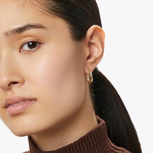 Ana Luisa Rectangle Hoop Earrings - Sterling Silver Base With 14K Gold & Silver Rhodium Plating - Chic, Dainty Mixed Metal Huggie Hoops - Hypoallergenic, Tarnish-Free, and Water-Resistant Hoops - color: Small-Gold