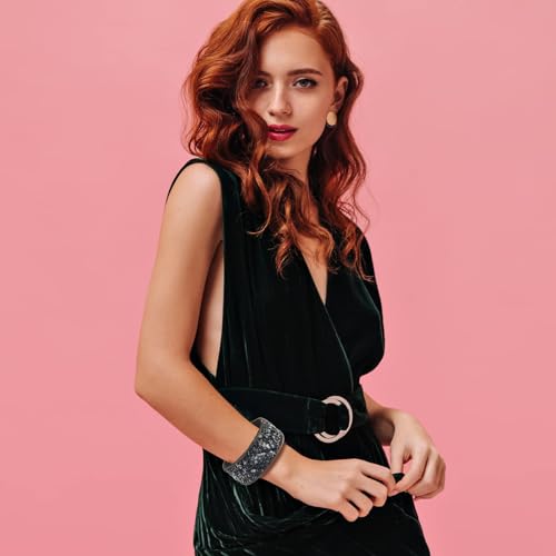 Long tiantian Boho Bracelets for Women Western Jewelry for Women Leather Wrap Bracelets Stackable Bangle Western Outfit for Women - color: leather bracelets(black)