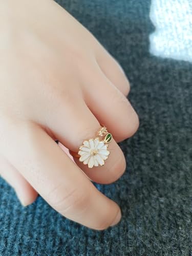 Adjustable Women's Cubic Zirconia Leaf Shaped Ring, 18K Gold-Plated Exquisite Stackable Women's Ring, A Great Gift for Her - color: P