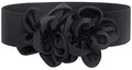 ALAIX Women's Wide Belt Stretchy Chunky Waist Belt Dress Belts Big Flower Cinch Belts Elastic Belts for Women - color: Black, size: Fits Waist (35~38 inches)