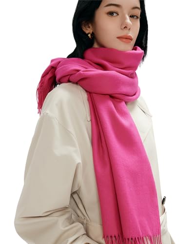 maamgic Women's Winter Scarf Soft Warm Scarf for Women Cozy Shawl Wraps for Women Lightweight Pashmina Style Wrap - color: Solid Rose