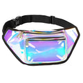 Holographic Fanny Pack Belt bag - Crossbody Waist Bag for Men or Women - Hands-Free, Waterproof Large Bumbag for Hiking, Running, and Travel (Luminous) - color: Holographic Blue
