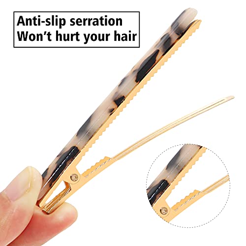 Cobahom 12Pcs Leopard Print Hair Clips Resin Barrettes Tortoise Shell Hair Clip Duckbill Clips for Women Hair Accessories (6 Deep Pattern + 6 Light Pattern) - color: 12 Pcs Leopard Print