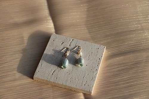 All natural delicate Campanula flowers paired with pearl drop earrings are handmade and unique，Vintage-Style Pearl Drop Earrings, Blue Glass Bell Flower Design, Gold-Tone Hooks，Real Preserved Bellflower & Freshwater Drop Earrings | Handmade Hypoallergenic