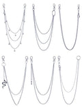 6 Pieces Pants Chains Multi-Layer Butterfly Lock Round Star Snak Heart Jeans Chains Accessory Hip Hop Pocket Punk Goth Wallet Chain Charm Rock Belt Loop Trousers Chain for Women Men Silver - style: B: 6Pcs(Snake)