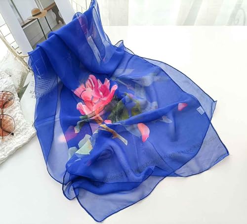 Xyueanlo Fashion Scarves for Women Lightweight Elegant Scarf Sunscreen Wraps Shawls - color: Rose Blue