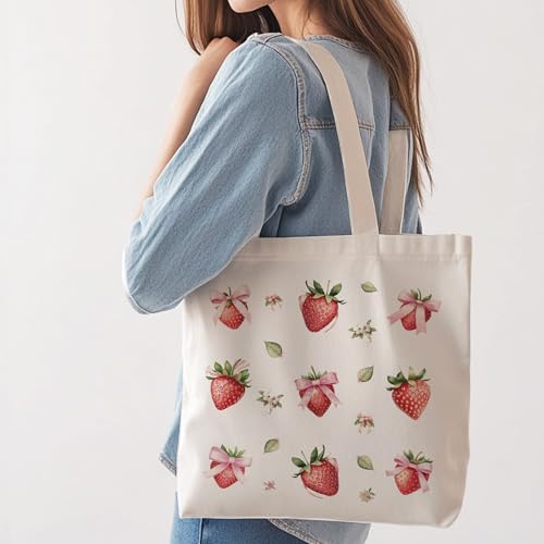 Aesthetic Tote Bag for Women | Medium Size with Inner Pocket | Stylish & Practical - color: Red