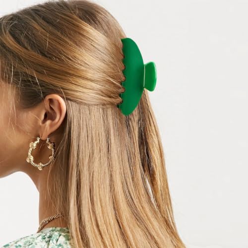 MAORULU Cute Claw Clip for Women – 4.3'' Large Acetate Hair Clips for Thick Thin Curly Long Hair, Durable Hair Clamps Non-slip Jaw Clip, Strong Hold, Stylish French Design (Forest Green) - color: Forest Green