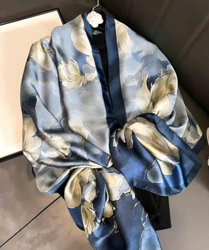 Acotavie Scarfs for Women Dressy Fashion Scarves Long Floral Pattern Scarf Lightweight Sunscreen Shawls - color: C049