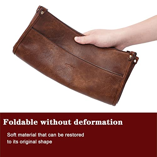HKCLUF Crossbody Bag Purse for Women 2PCS/Set Leather Hobo Handbag Wallet Set With 2Adjustable Guitar Strap Shoulder Bag | Purse - color: A13-browncoffee