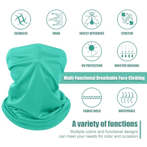 Geyoga 6 Pieces Summer UV Protection Cooling Neck Gaiter Face Clothing Neck Gaiter Mask Scarf Sunscreen Breathable Bandana - color: Fluorescent Color