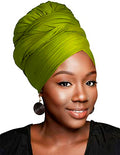 HOMELEX Head Wraps Turbans Stretch Jersey Knit Headwraps Wrap Turban Scarf Tie for Women - color: Gn-2