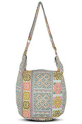 Your Cozy Hobo Sling Bags For Women Crossbody Bag Thai Top Handmade Shoulder Bag with Adjustable Strap - color: Tribe-white