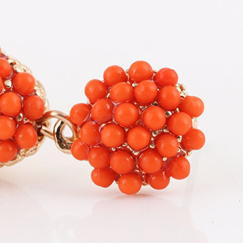 NLCAC Women's Beaded tassel earrings Long Fringe Drop Earrings Dangle 6 Colors - color: orange