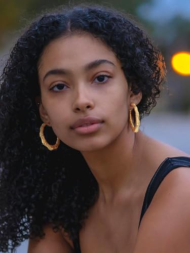 KeyStyle Bamboo Hoop Earrings for Women, Stainless Steel 90s Hoops Earring Lightweight Loops for Party, 2 mm Thick Hypoallergenic Vintage Circle Endless Thin Hoop (40mm, 60mm, 80mm,) - color: 14K Plated Gold-40mm