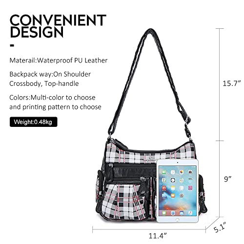 Angel Kiss Crossbody Bags for Women, Ladies Shoulder Handbags and Purses Medium Faux Leather Pocketbooks | Ladies - color: 23white/Black
