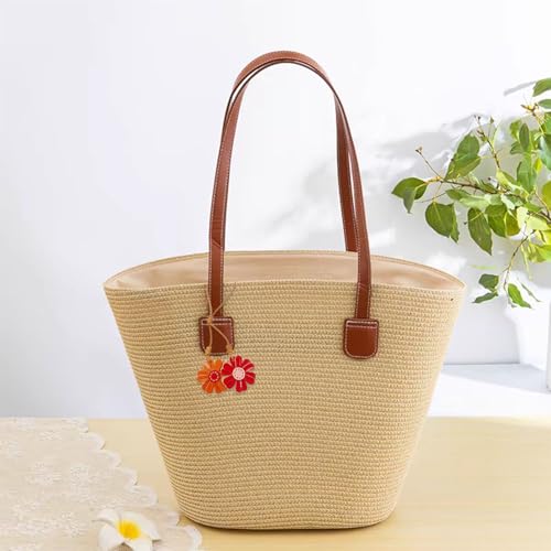 Handmade Genuine Leather Flower Bag Charm-Boho Accessories Leather Flowers Key Chain Purse Pendant Charms - color: A