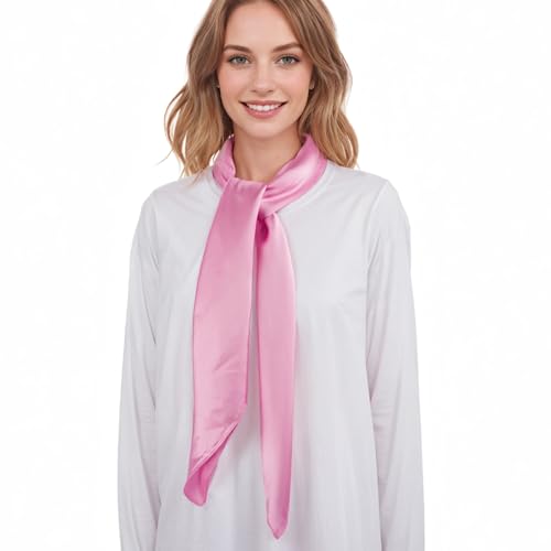 RIIQIICHY 35 Inch Head Scarf for Women Hair Scarf Like Silk Scarf Square Scarf Bandanas for Women - color: Light Pink
