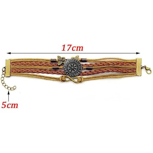Viking Compass Protect Bracelet for Women Turquoise Charm Bracelets Viking Norse Jewelry for Women - color: D