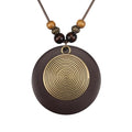 Bohemian Necklaces for Women Long Leather Necklace with Large Pendant Chunky Boho Hippie Jewelry Pendant Chocker Necklace - style: Bohemian Pendant Necklace