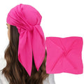 vimate Head Scarf for Women Hair 27'' Square Satin Silk Feeling Bnadana Neck Scarf Handbag Accessories Etc - color: C68#. Hot Pink