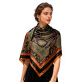 K-Elewon Large Square Scarf 43" Silk Scarf Fashion Scarves Silk Feeling Hair Wrapping Scarfs Night Sleeping Headscarf - color: Vb06