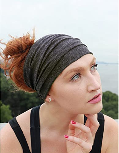 Huachi Wide Headbands for Women Black Stylish Head Wraps Boho Thick Hairbands Large African Sport Yoga Turban Headband Hair Accessories (Pack of 4) - color: Headbands 5
