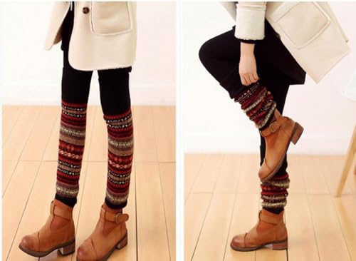 Leg Warmers for Women Long Wool Boot Warmer Thick Warm Leg Warmers for Winter - color: Style 1