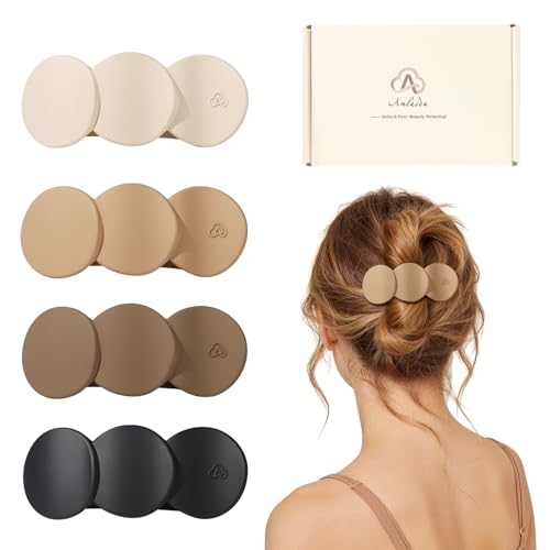 Medium Flat Hair Clips for Women, French Claw Clips Strong Hold for Thick & Thin Hair, Duckbill Hair Clips Non Slip for Driving Yoga - Beige, Light Khaki, Dark Khaki, Black, 4pcs - color: Beige, Light Khaki, Dark Khaki, Black